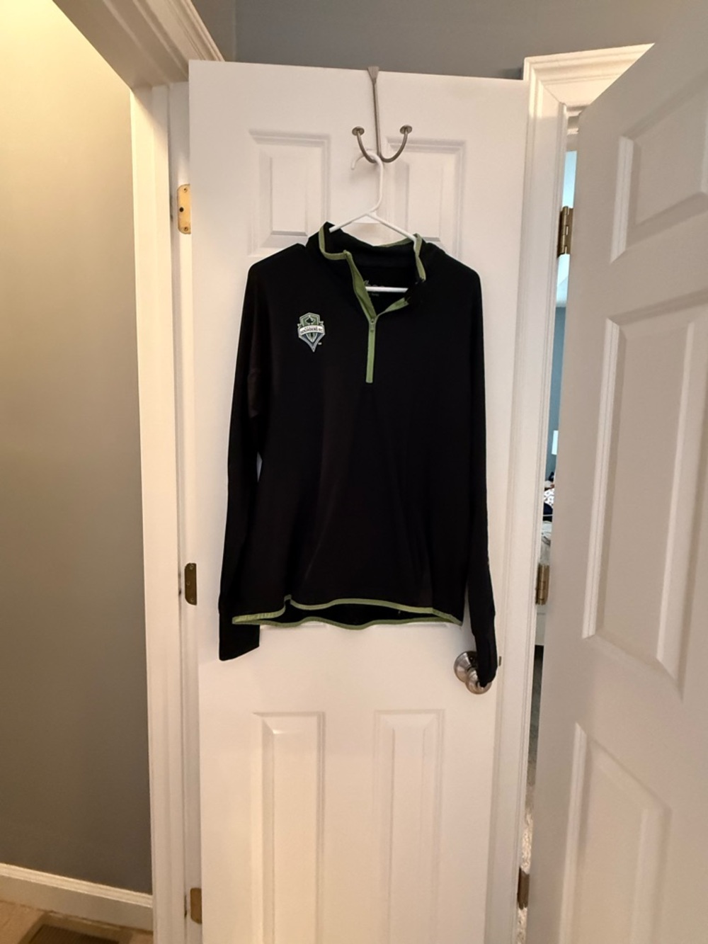 Seattle Sounders Black Pullover with Green Trim